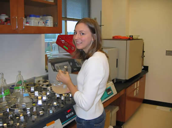 A person working in a lab