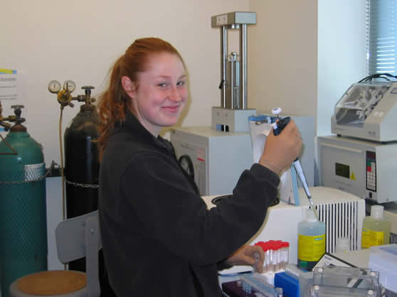 A person working in a lab