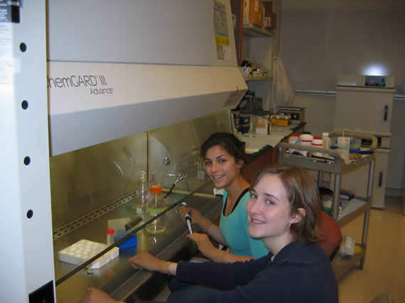 Two people working in a lab